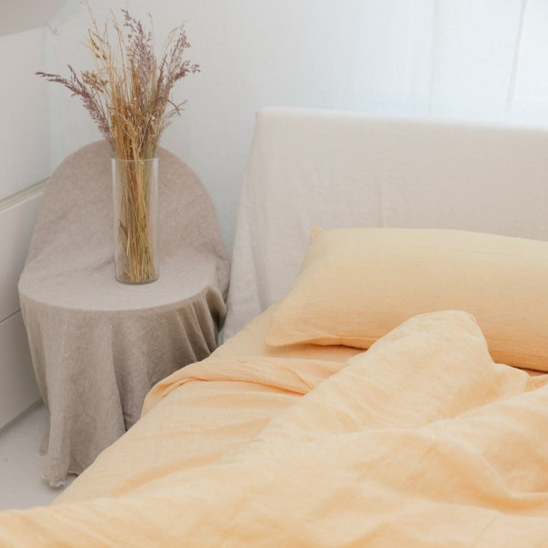 Sömn Luxury Linen Bedding | Duvet Cover Linen Bedding Sömn Home #color_peach