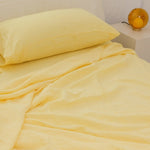 Sömn Luxury Linen Bedding | Flat Sheet Linen Bedding Sömn Home #color_lemon