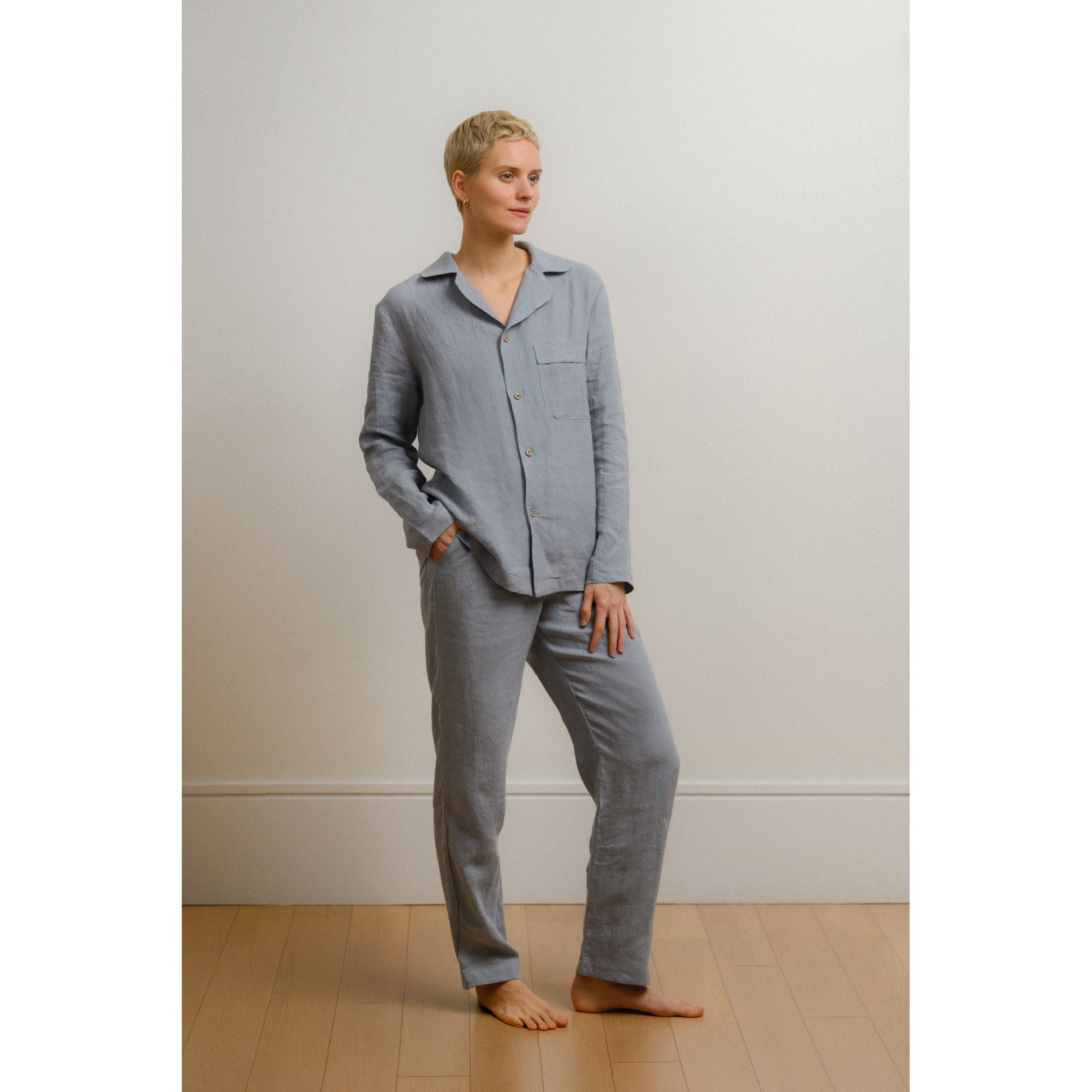Sömn Premium Linen Sleep & Lounge Pants | Sömn Home #color_lake_blue