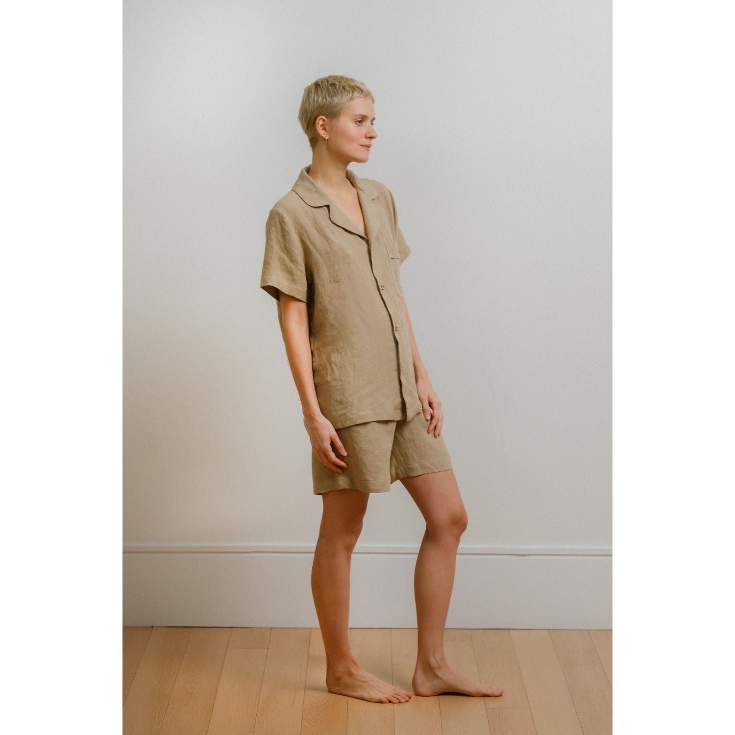 Sömn Premium Linen Sleep & Lounge Shorts | Sömn Home #color_oatmeal