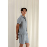 Sömn Premium Linen Sleep & Lounge Shorts | Sömn Home #color_lake_blue