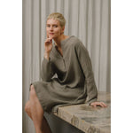 Sömn Premium Organic Gauze Cotton Long Nightshirt | Loungewear Sömn Home #color_olive