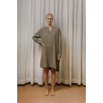 Sömn Premium Organic Gauze Cotton Long Nightshirt | Loungewear Sömn Home #color_olive