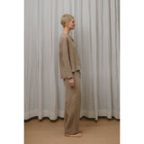 Sömn Premium Organic Cotton Gauze Sleepwear | Loungewear Set Sömn Home #color_chai